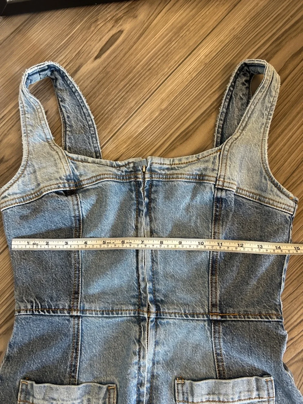 Roxy Two-Tone Light Blue Denim Zip Mini Dress - Picture 4 of 6